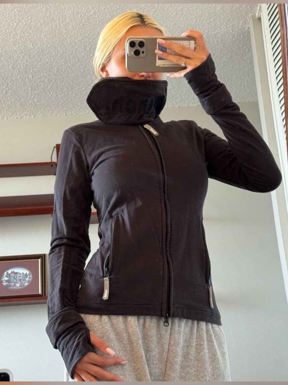 Vintage Bench Funnel Neck Full Zip Hoodie Black Size Small
